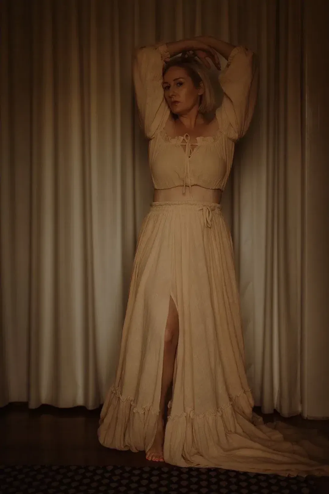 We Are Reclamation There Is Nothing Quite Like You Two Piece Maternity Gown Dark Ivory One Size  for rent on The Volte - main image