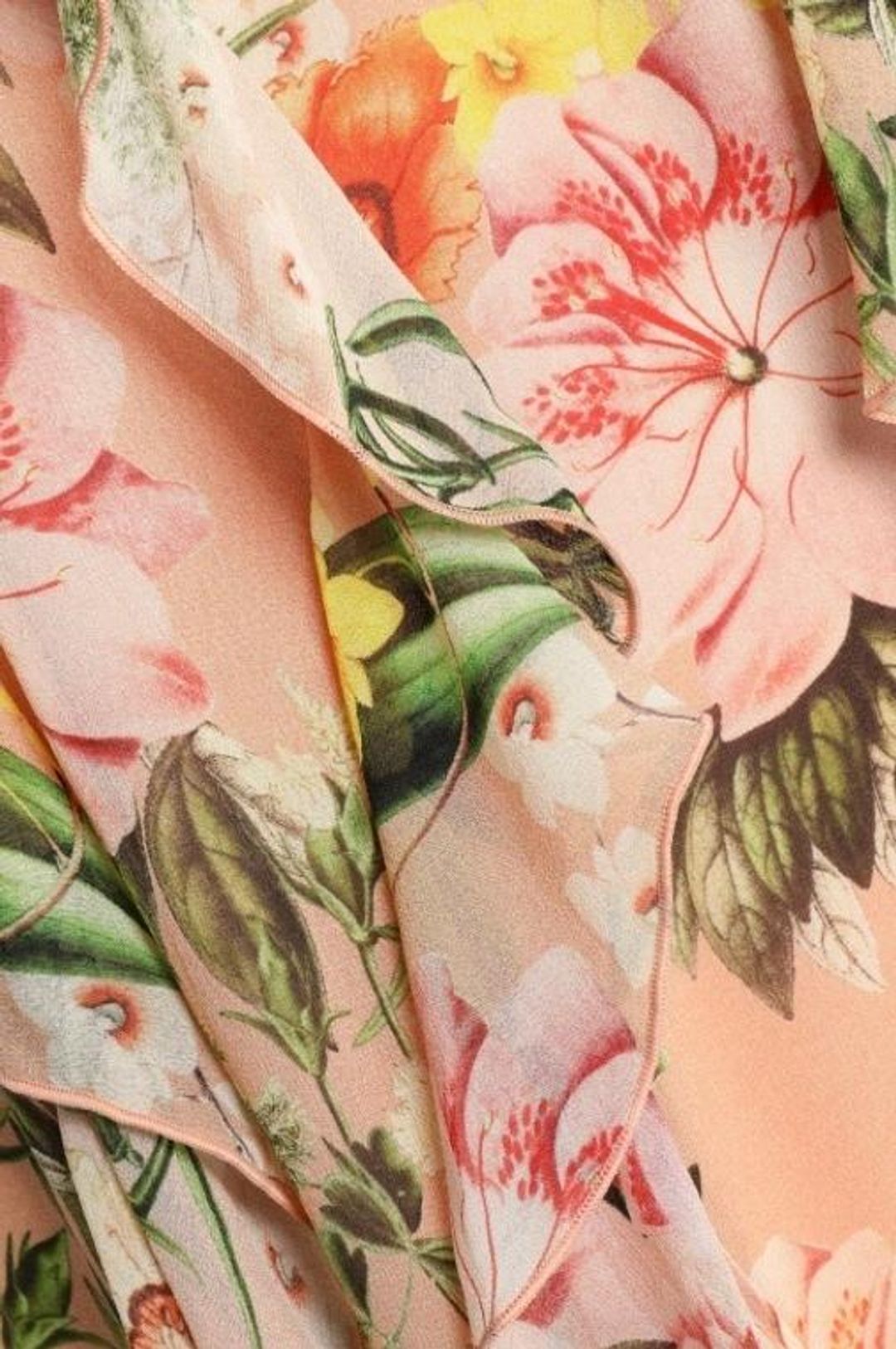 Nicholas Cold-shoulder ruffled floral-print silk crepe de chine midi dress for rent on The Volte - main image