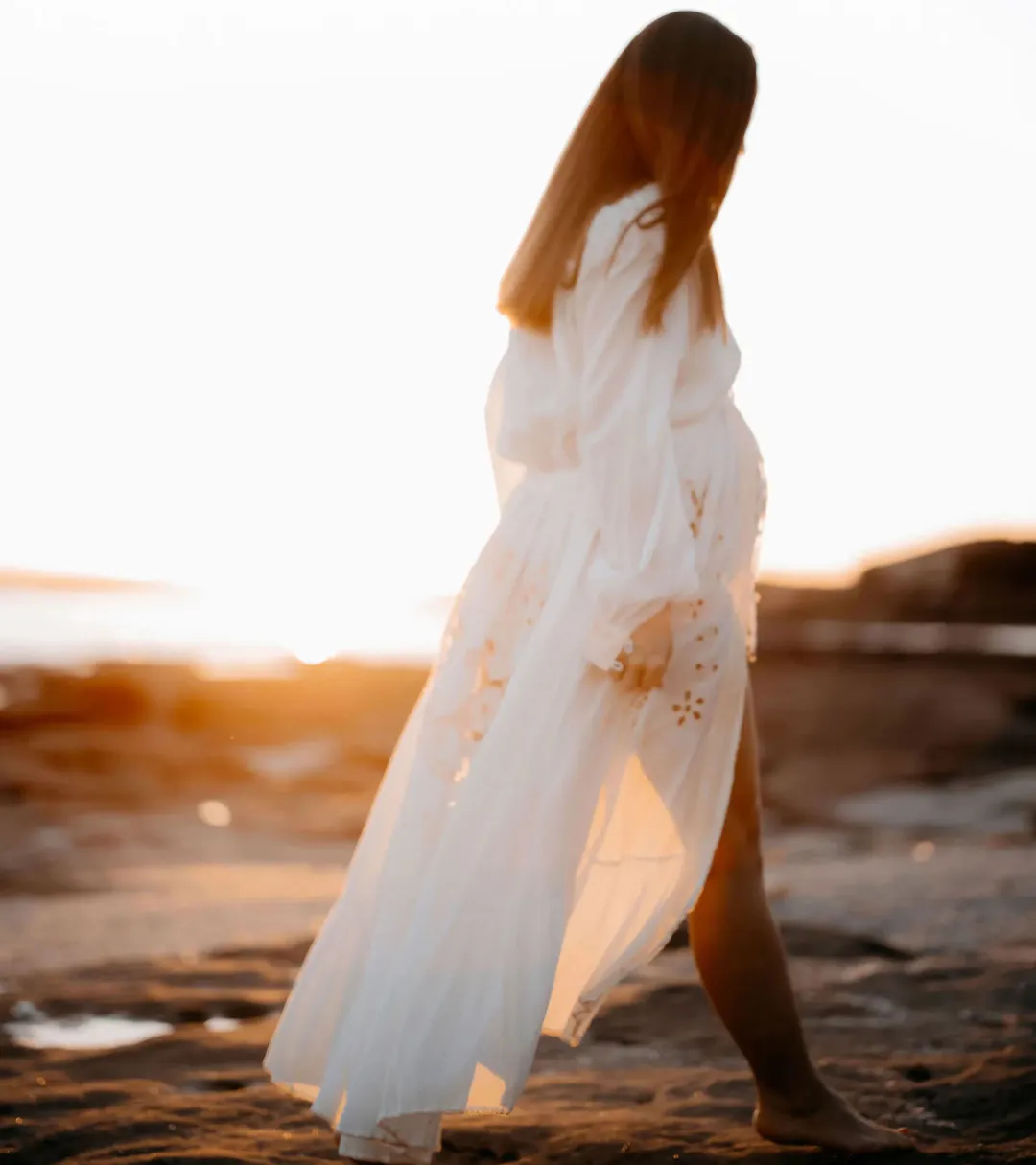 Chasing Unicorns Entering The Dreamland Kimono Dress Cream Size L for rent on The Volte - main image