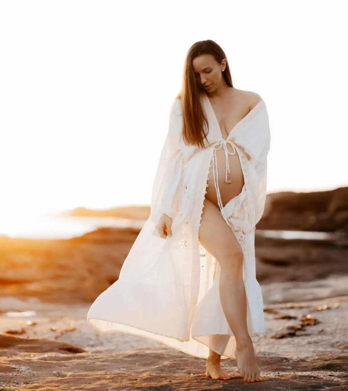 Chasing Unicorns Entering The Dreamland Kimono Dress Cream Size L - Image 6