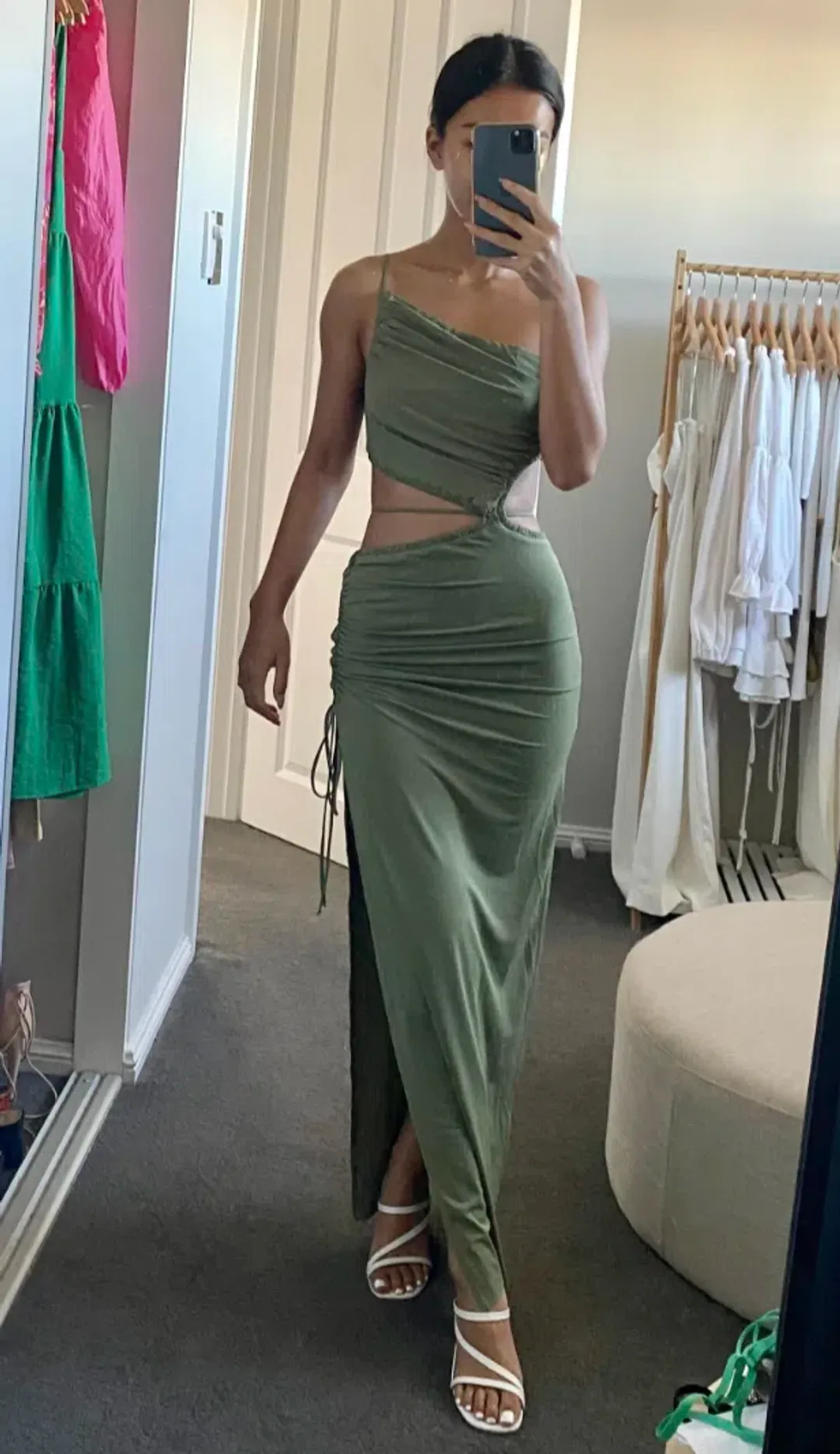 Bec & Bridge Dilkon Maxi Dress Olive Green Size 6 for rent on The Volte - main image