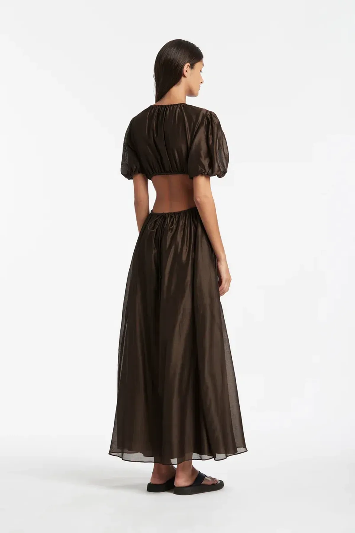 Sir The Label Anje Puff Sleeve Gown Brown Size 3 / AU 12 - Image 2