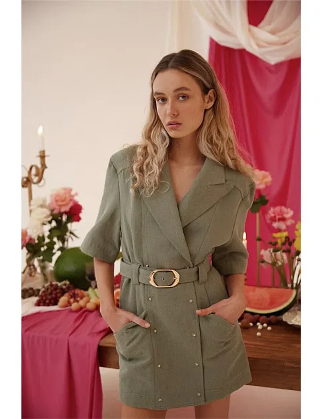 ACLER Dunstan Dress GREEN Size AU 6 for rent on The Volte - main image