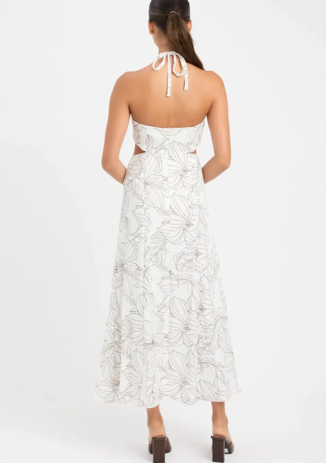 Kookai Lyra Cut Out Midi Dress Print Size 12 for rent on The Volte - main image