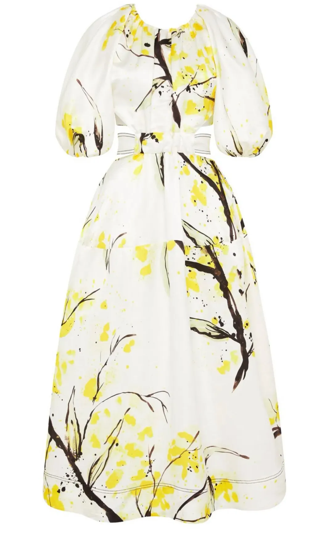 Aje Mimosa Cut-out Midi Dress In Wattle Print Size 8 for rent on The Volte - main image