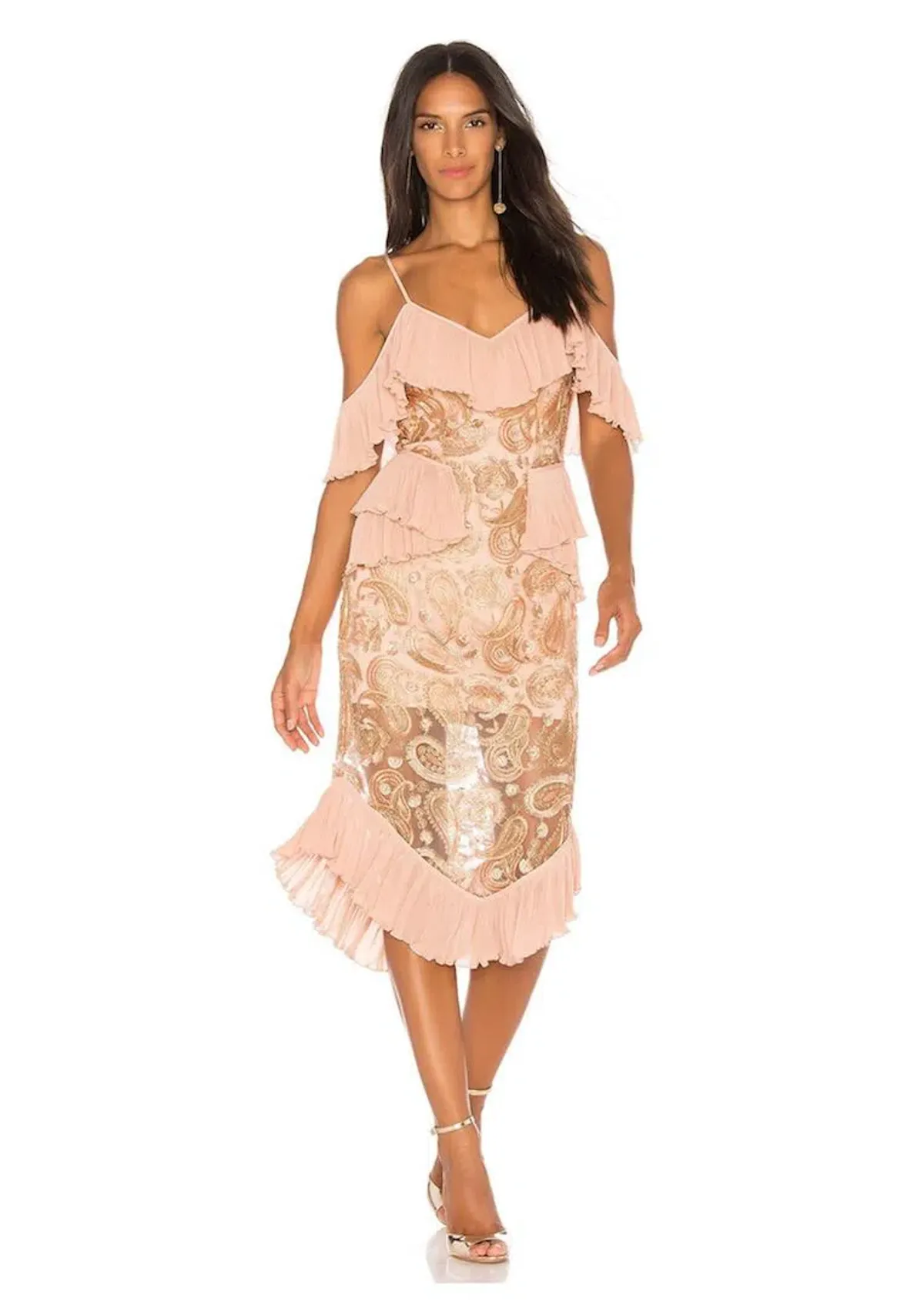 Alice McCall We Could Be Friends Midi Dress Rose Gold Size 6 - Image 1