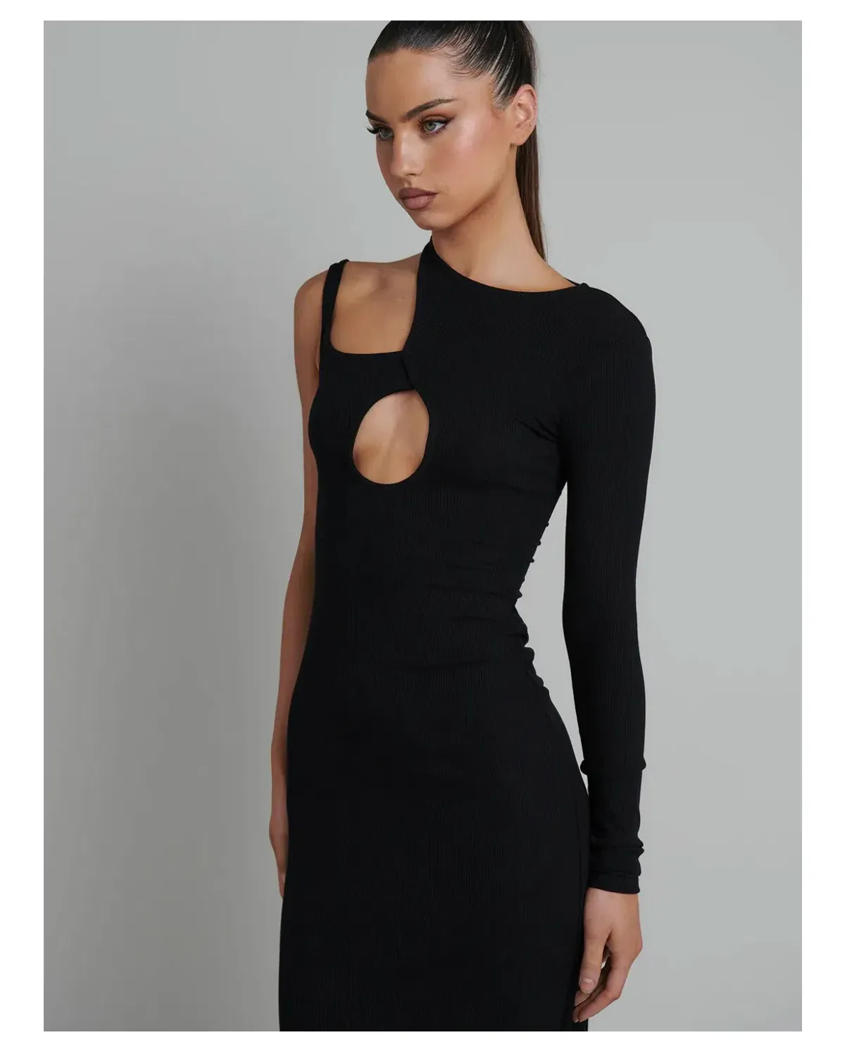 Bayse Shona Asymmetric Dress Black Size S - Image 2