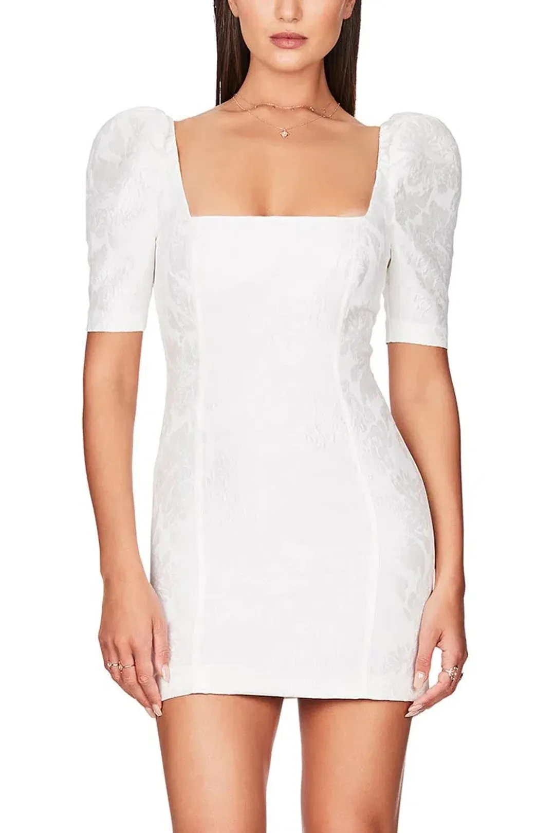 Nookie Solana Sleeve Mini Dress White Size XS for rent on The Volte - main image