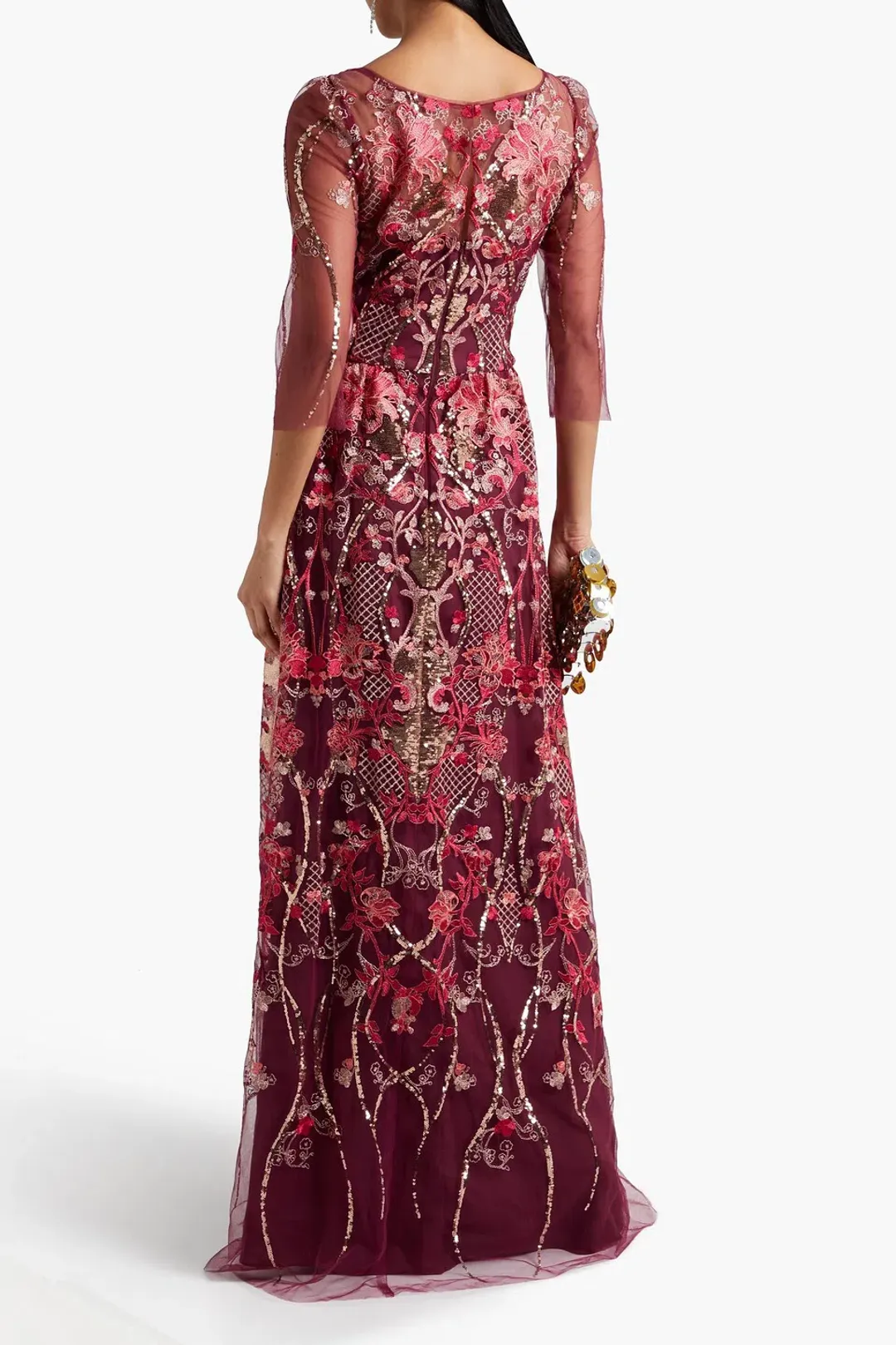 Marchesa Notte Embellished Tulle Gown Red Size 8 for rent on The Volte - main image