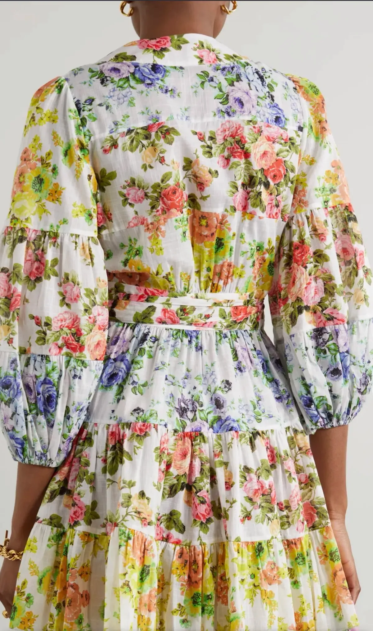 Zimmermann Net-Sustain Tiered Organic Linen Mini Wrap Dress Floral Size 1 / AU 10 - Image 3