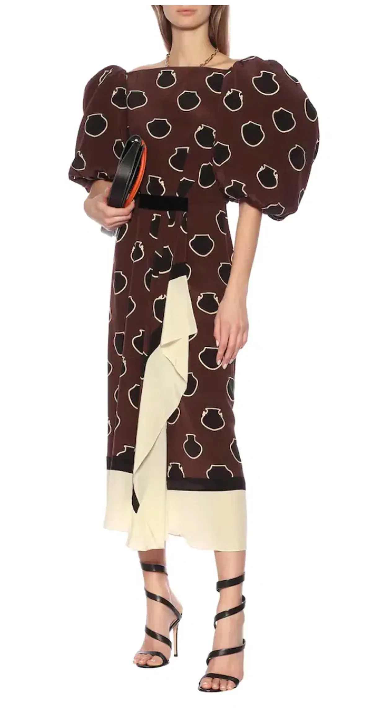 Johanna Ortiz Unexpected Territory Puff-Sleeve Silk Dress Size 2 - Image 2