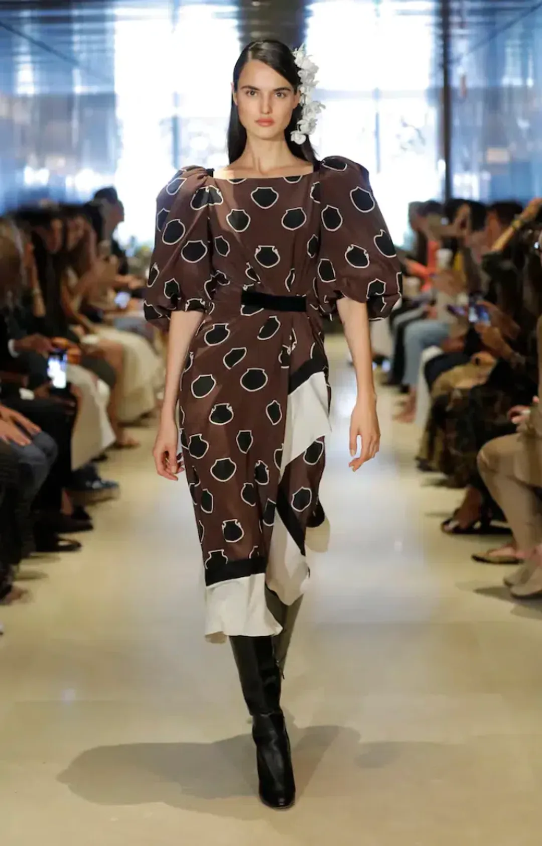 Johanna Ortiz Unexpected Territory Puff-Sleeve Silk Dress Size 2 for rent on The Volte - main image