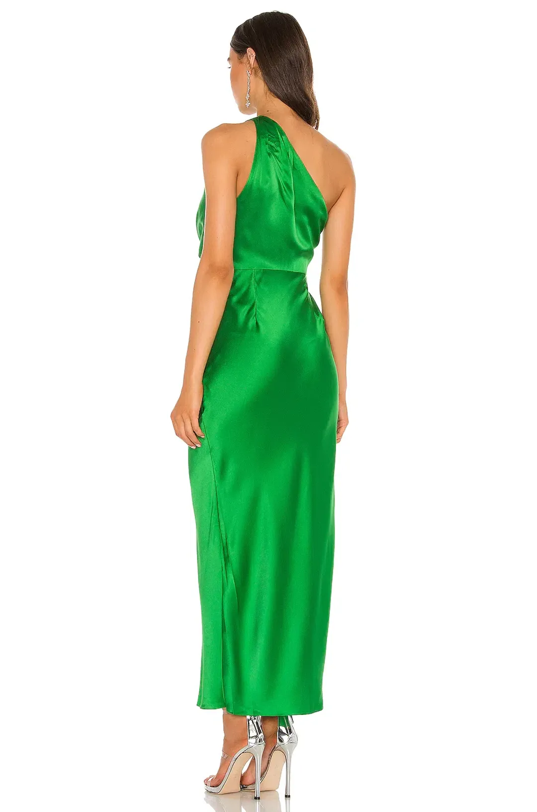 The Sei Asymmetrical Draped Dress in Kelly Green Size 8 for rent on The Volte - main image