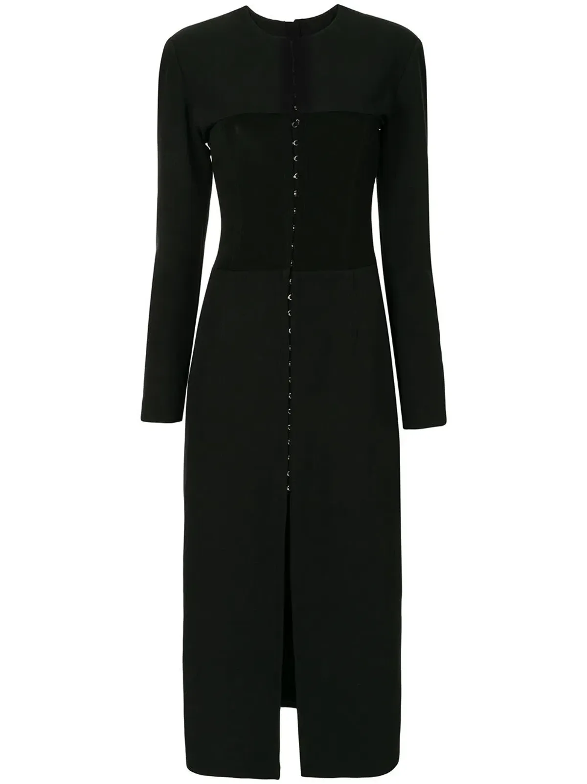 Dion Lee Front-Slit Midi Silk Dress Black Size 8 - Image 4