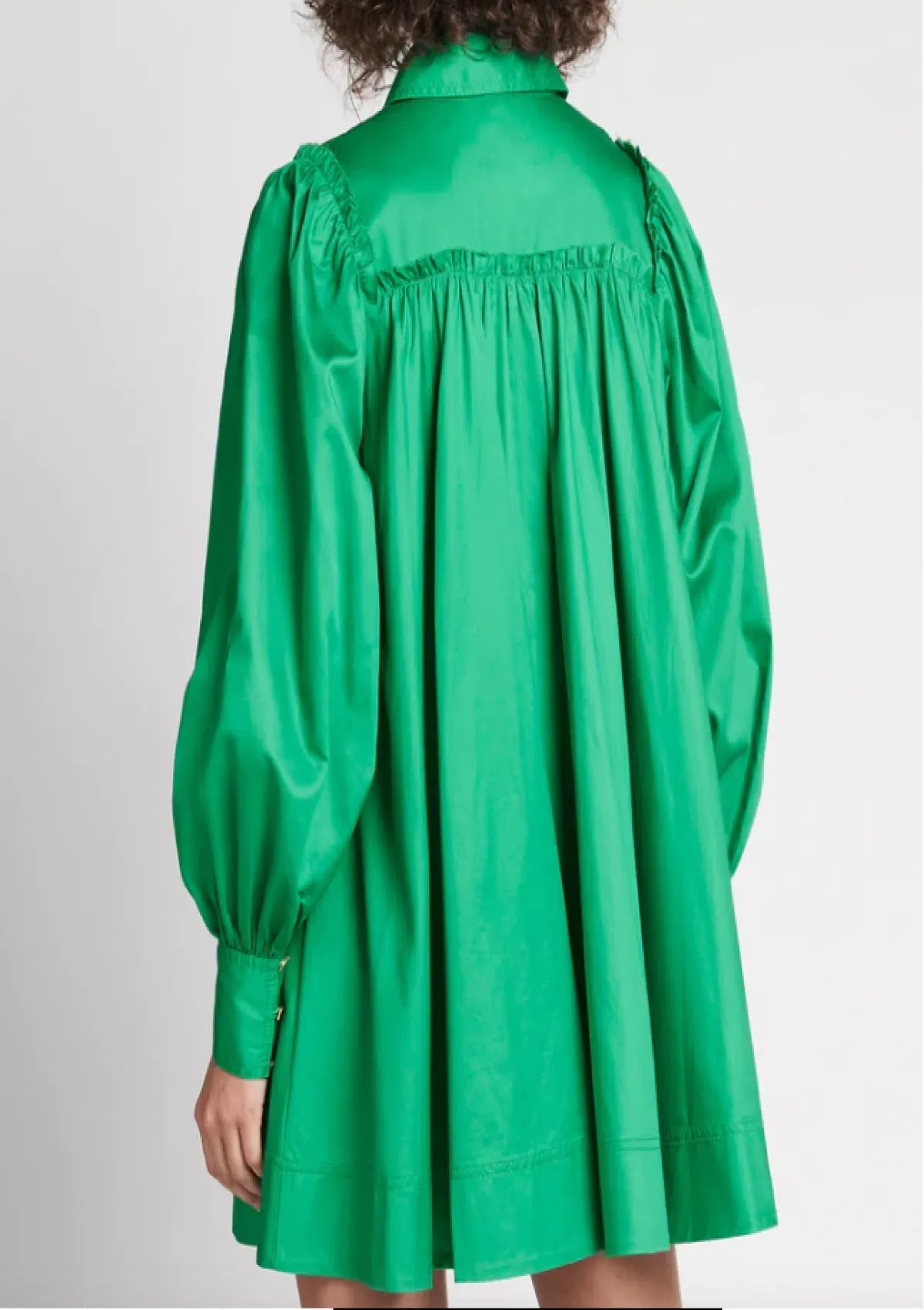 Aje Tidal Tucked Smock Mini Dress Green Size 10 - Image 3