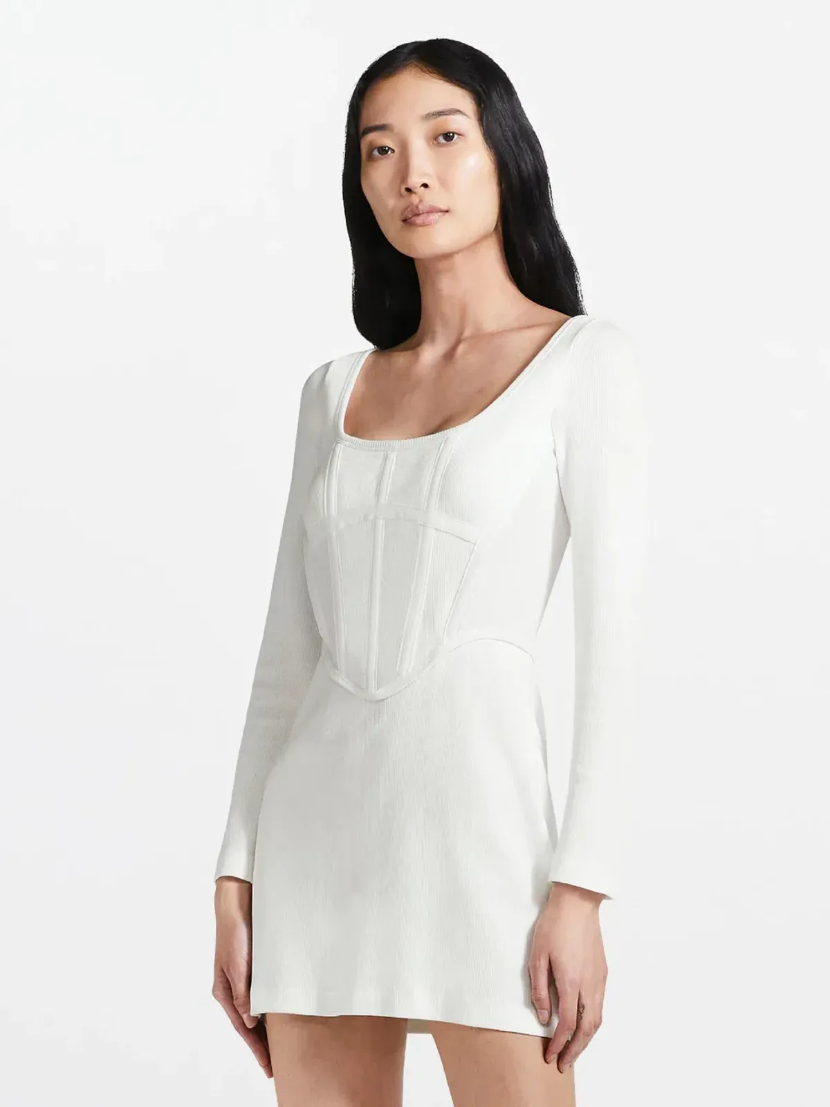 Dion Lee Rib Corset Mini Dress Ivory Size 4 - Image 3