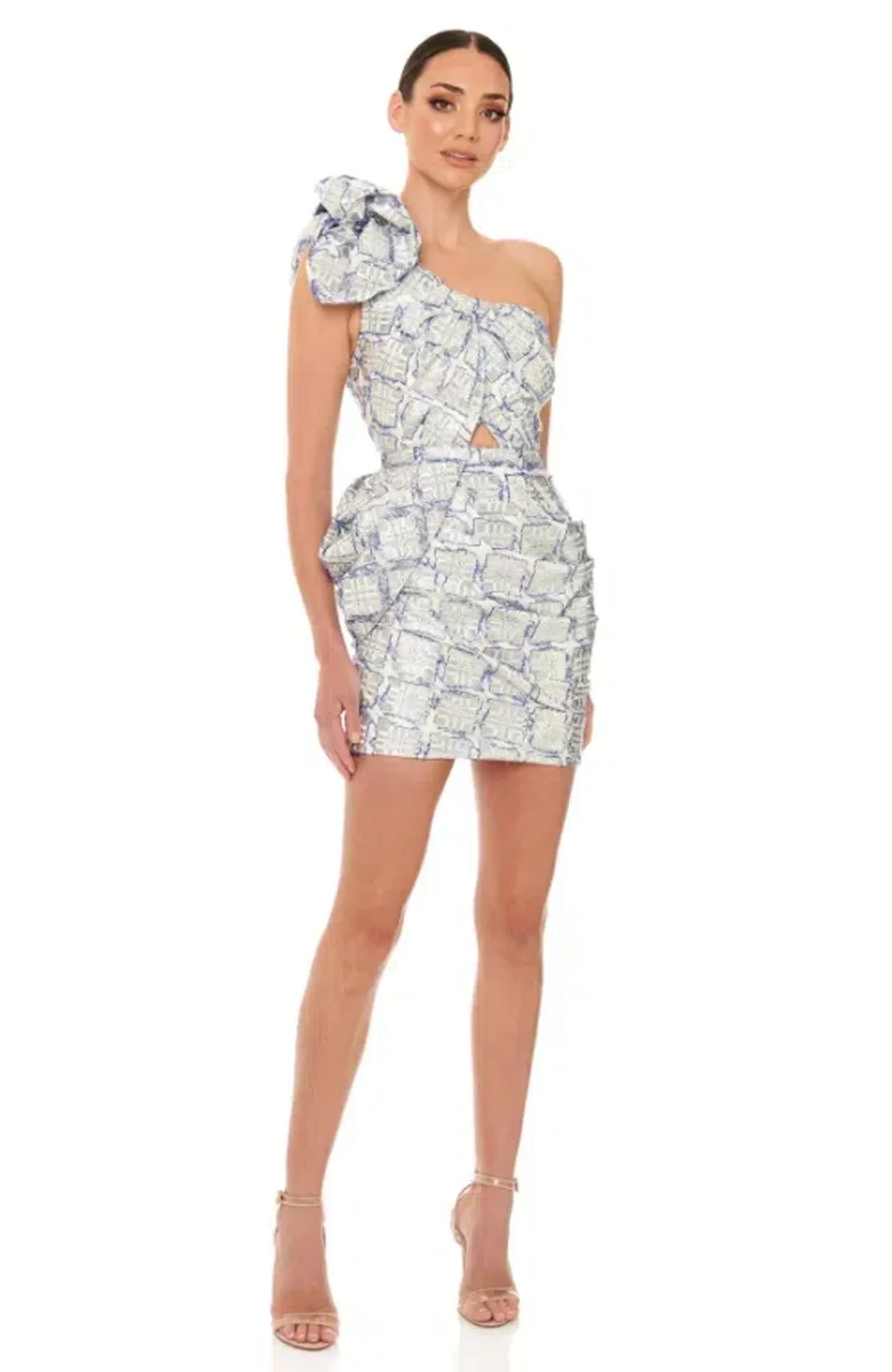 Eliya The Label Elevation Dress Metallic Silver Size 8 for rent on The Volte - main image