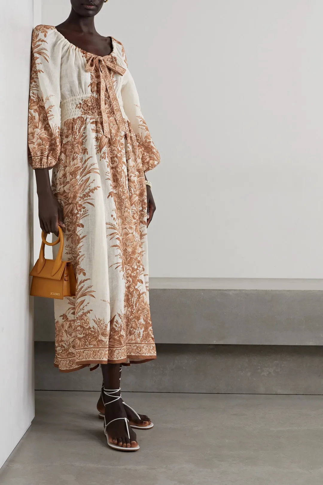 Zimmermann Moonshine Printed Linen Midi Dress Print Size 2 for rent on The Volte - main image