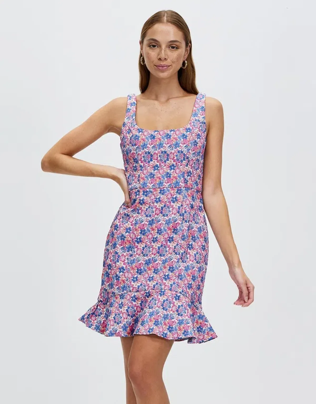 Bariano Azzure Scoop Neck Fit And Flare Mini Dress Print Size 6 - Image 1