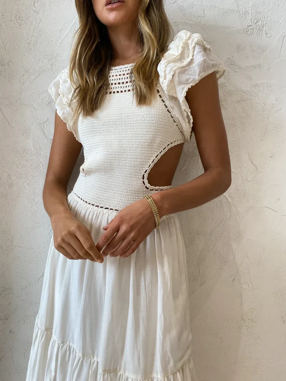 Magali Pascal Lottie Maxi Dress Ivory Size 8 - Image 4