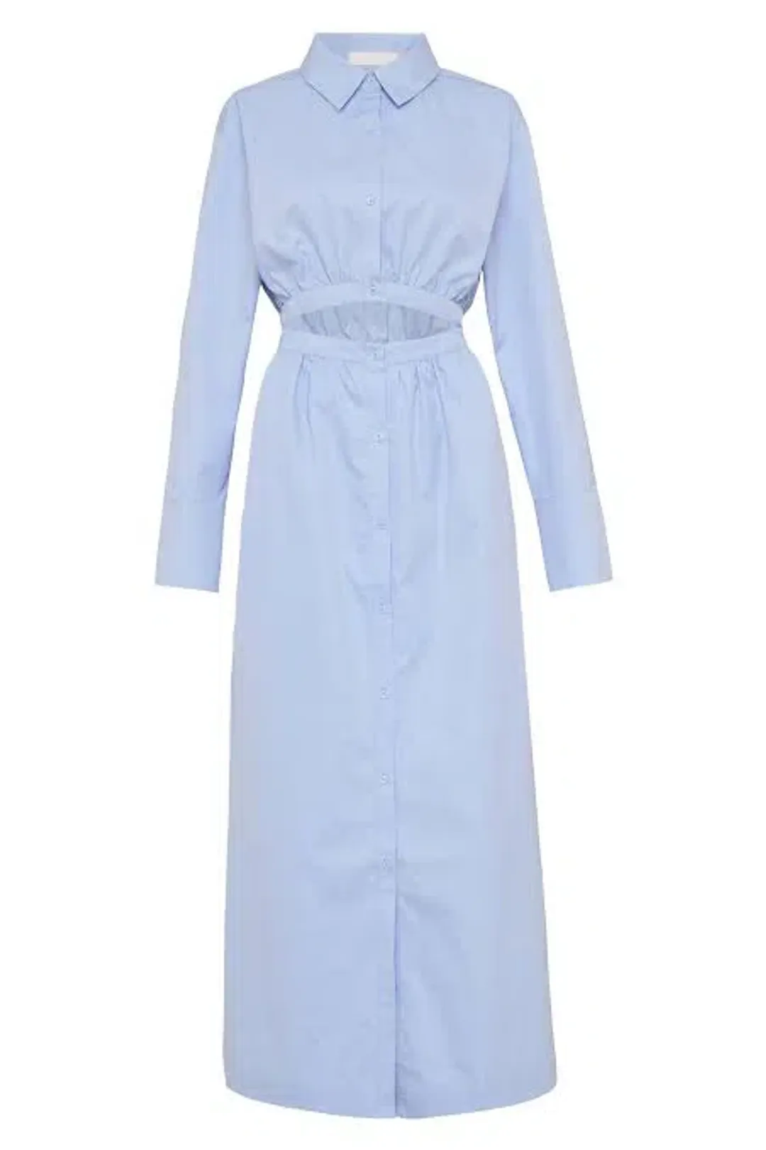 Sir the Label Ilkin Deconstructed Shirt Dress Blue Size 8 for rent on The Volte - main image