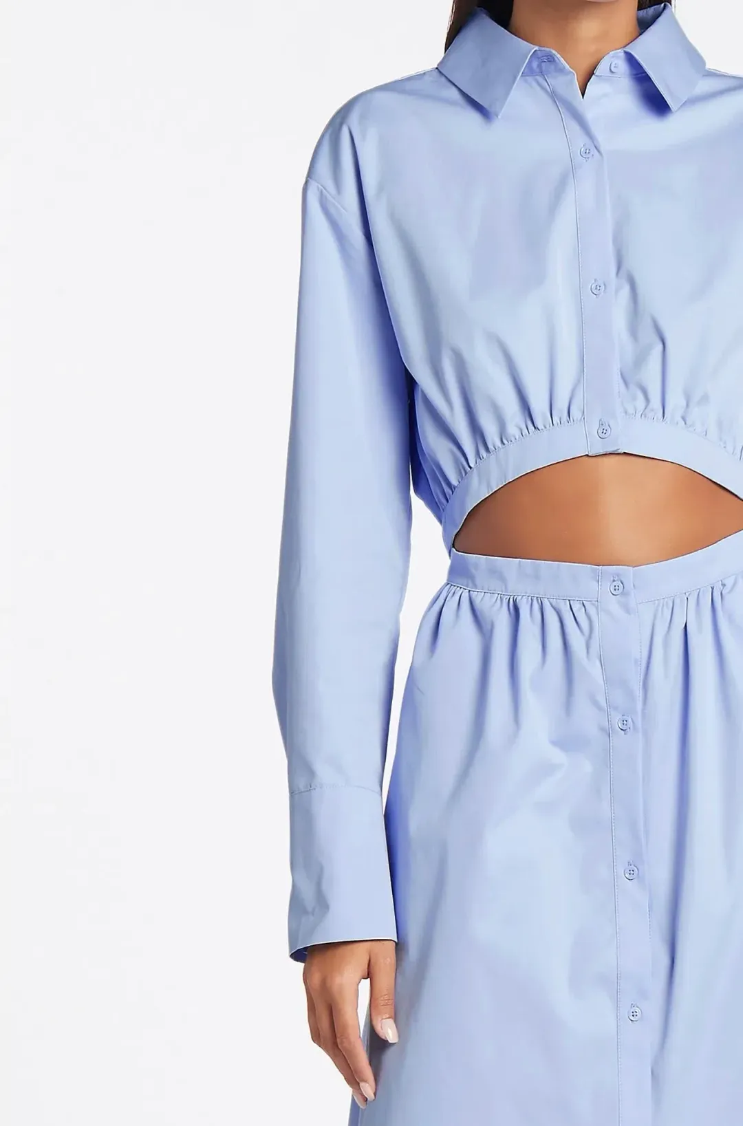 Sir the Label Ilkin Deconstructed Shirt Dress Blue Size 8 for rent on The Volte - main image