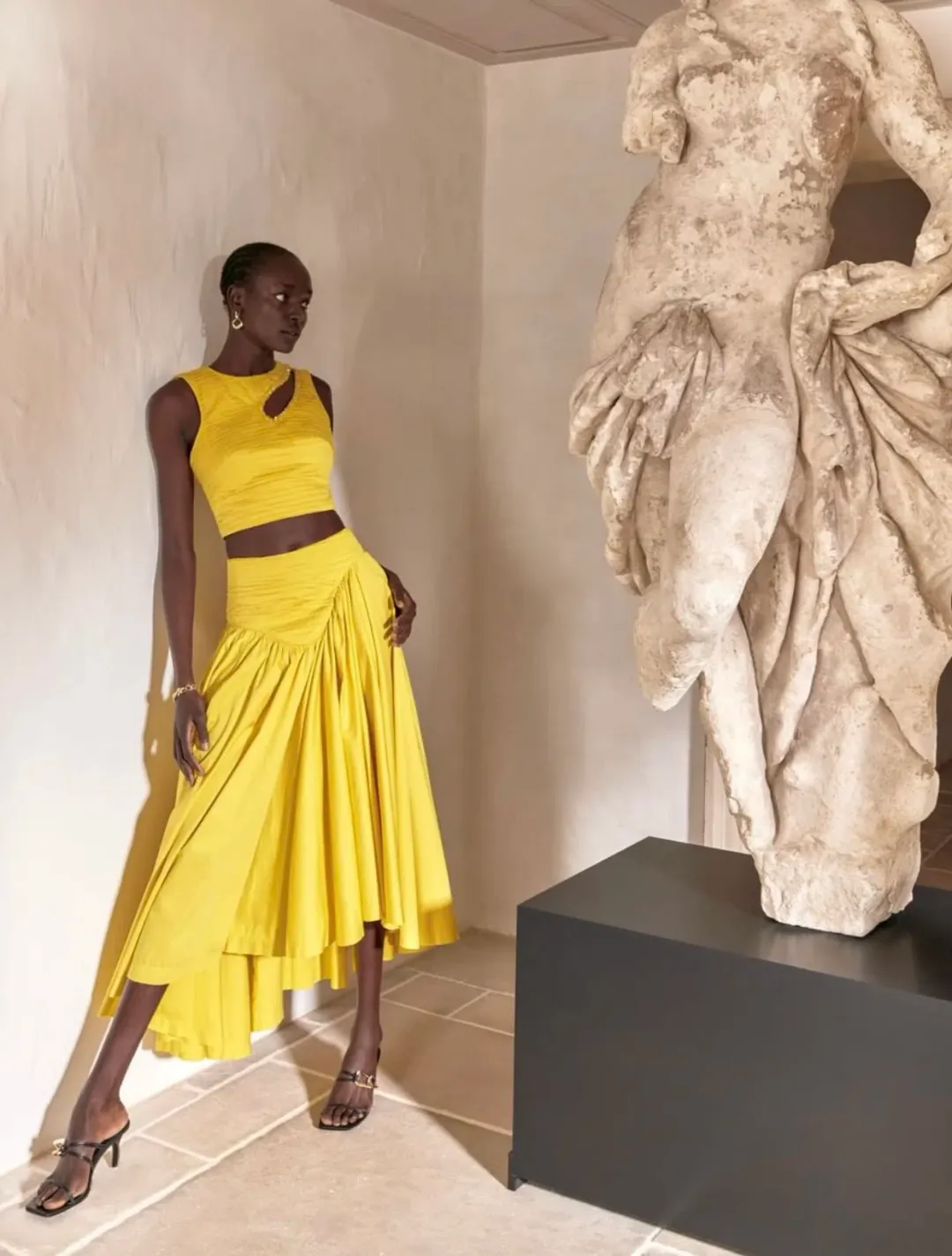 Aje The Jolie Asymmetric Cut Out Set Size 8 Sun Shower Yellow Size 8 for rent on The Volte - main image