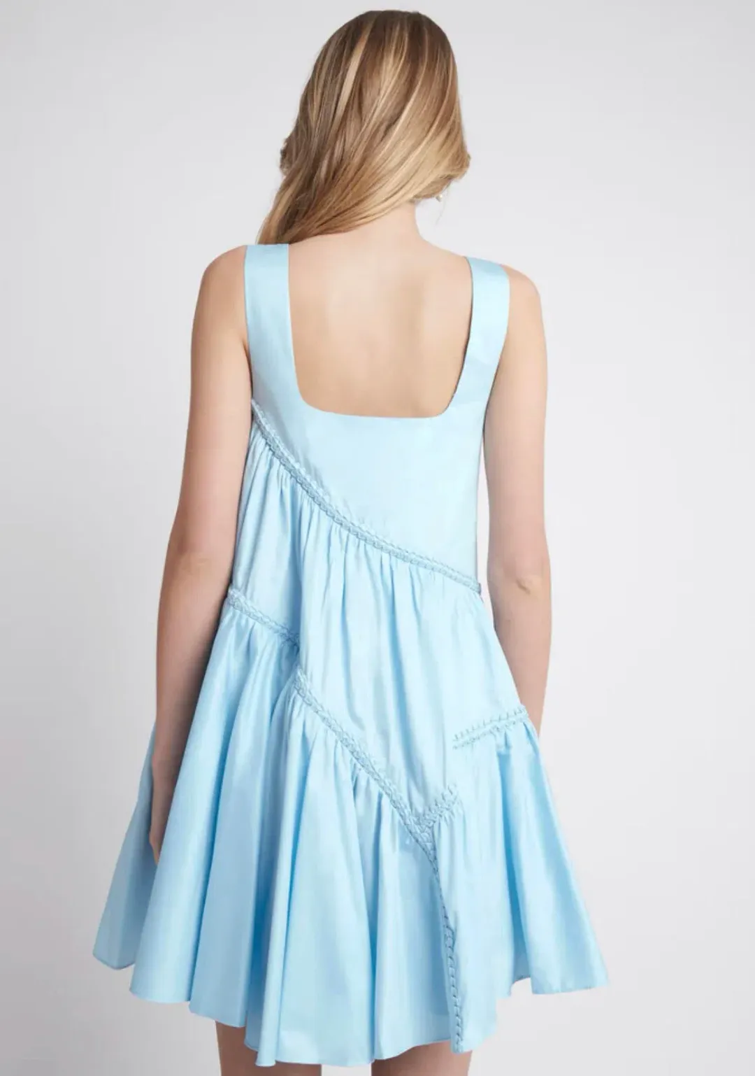 Aje Casabianca Sleeveless Braided Dress Ice Blue Size 14  for rent on The Volte - main image