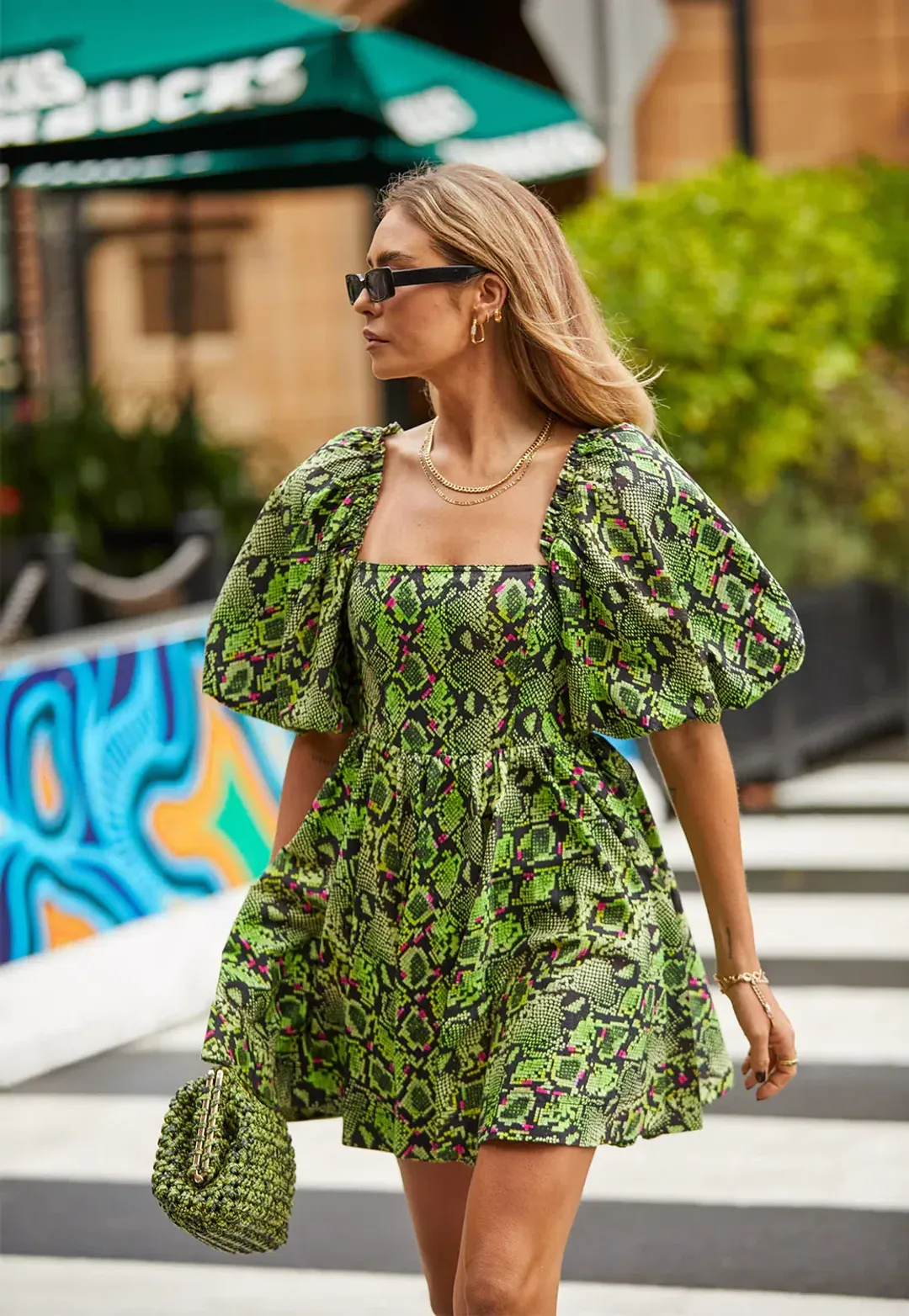 Aje Serpentine Corset Mini Dress Print Size 12 for rent on The Volte - main image