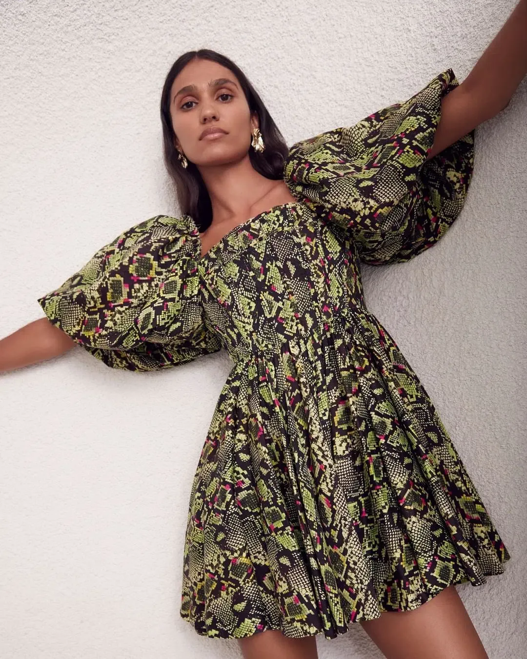 Aje Serpentine Corset Mini Dress Print Size 12 for rent on The Volte - main image