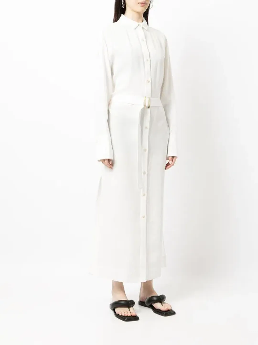Sir The Label Clemence Shirt Dress in Ivory White Size 1 for rent on The Volte - main image