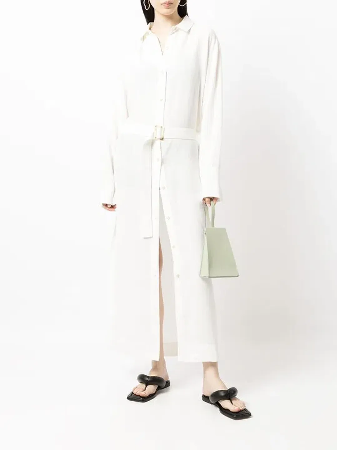 Sir The Label Clemence Shirt Dress in Ivory White Size 1 for rent on The Volte - main image