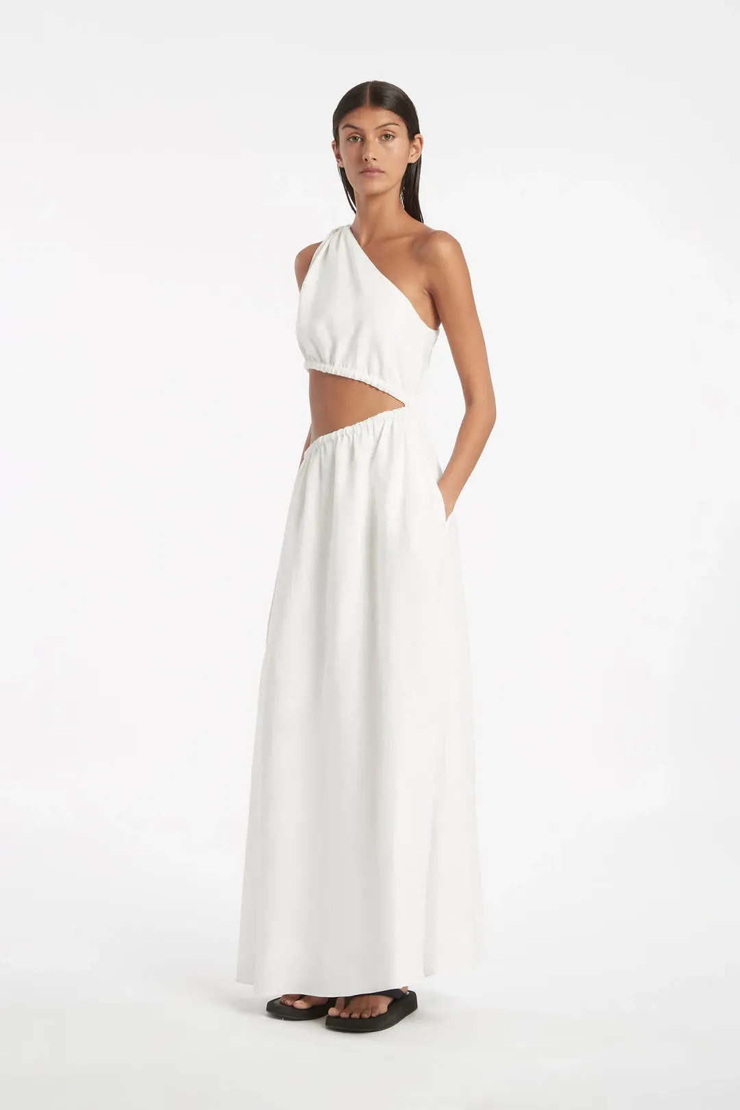Sir The Label Blanche Asym Gown in Ivory Size 1 for rent on The Volte - main image