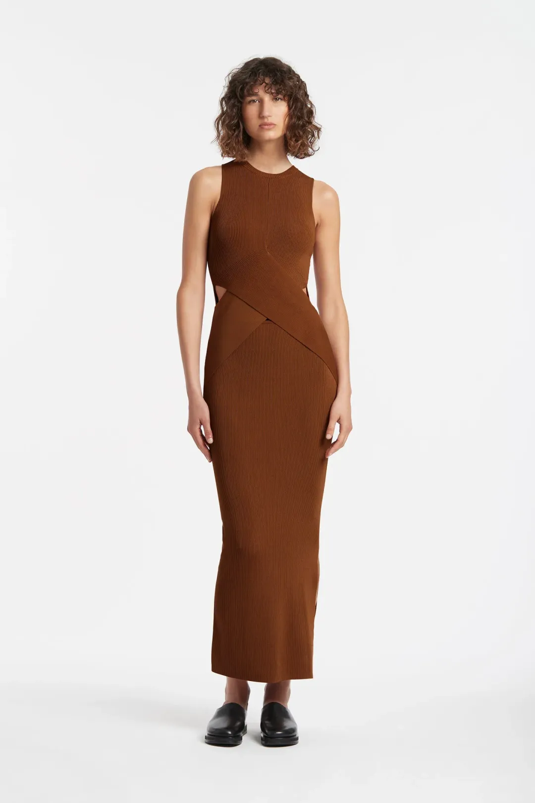 Sir the Label Hazel Josephine Sleeveless Dress in Brown Size 0 for rent on The Volte - main image