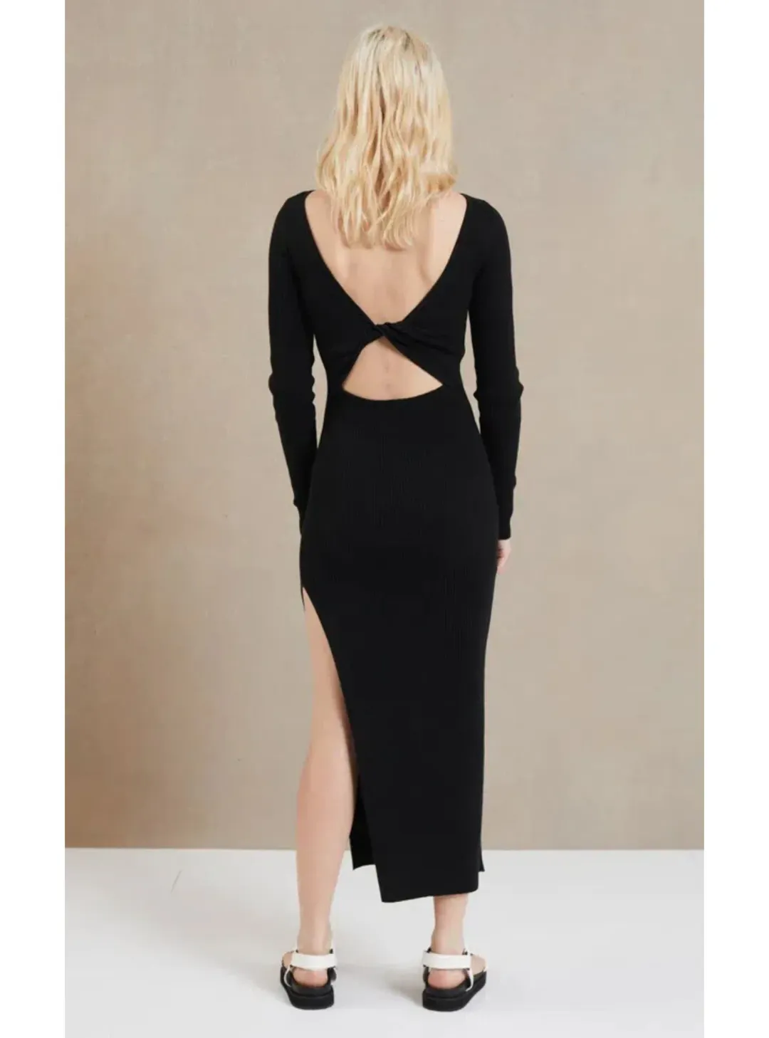 Bec & Bridge Riviera Long Sleeve Midi Dress Black Size AU 6 for rent on The Volte - main image