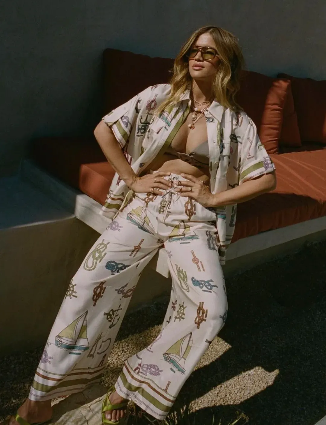 Alemais Ships Ahoy Man Shirt and Pants Set Print Size 14 for rent on The Volte - main image