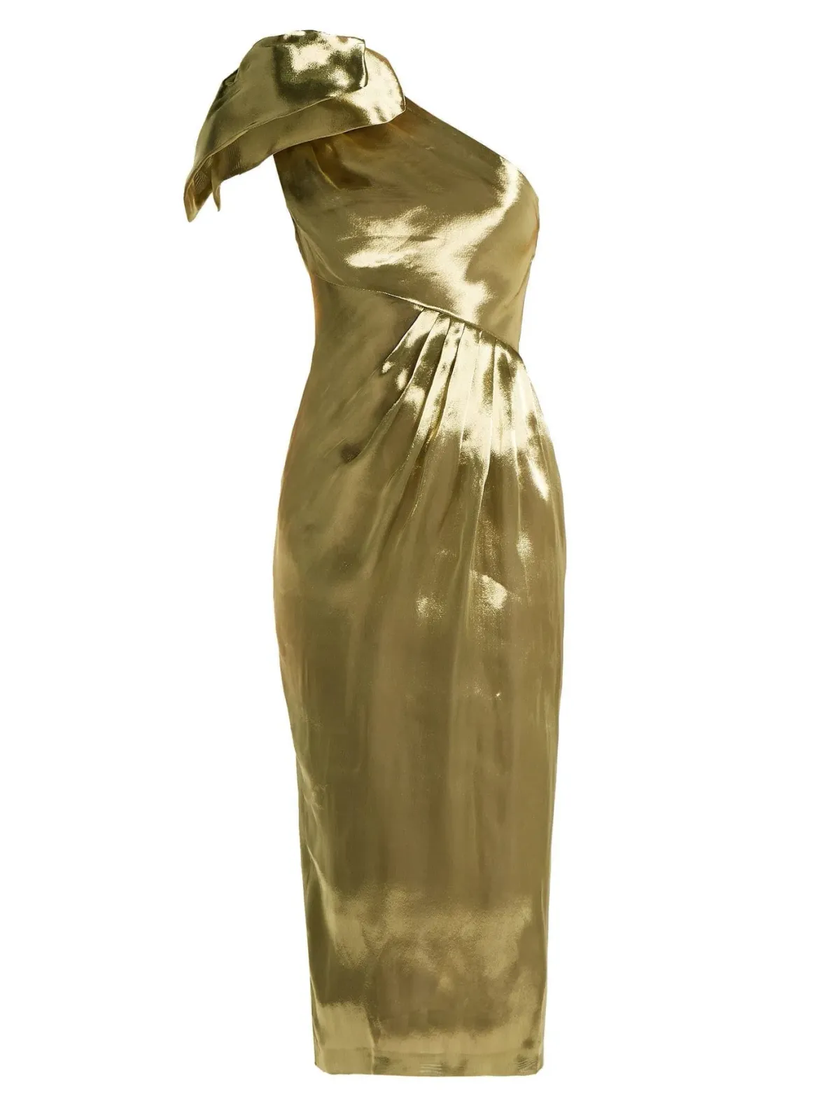 Maria Lucia Hohan Alya One Shoulder Dress Gold Size 10 - Image 4