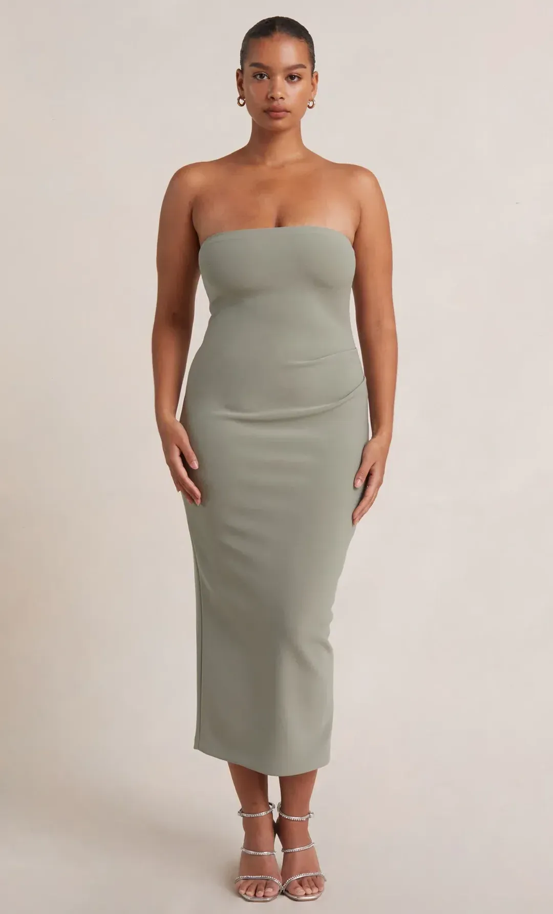 Bec & Bridge Be Mine Strapless Midi Dress Green Size 8 for rent on The Volte - main image