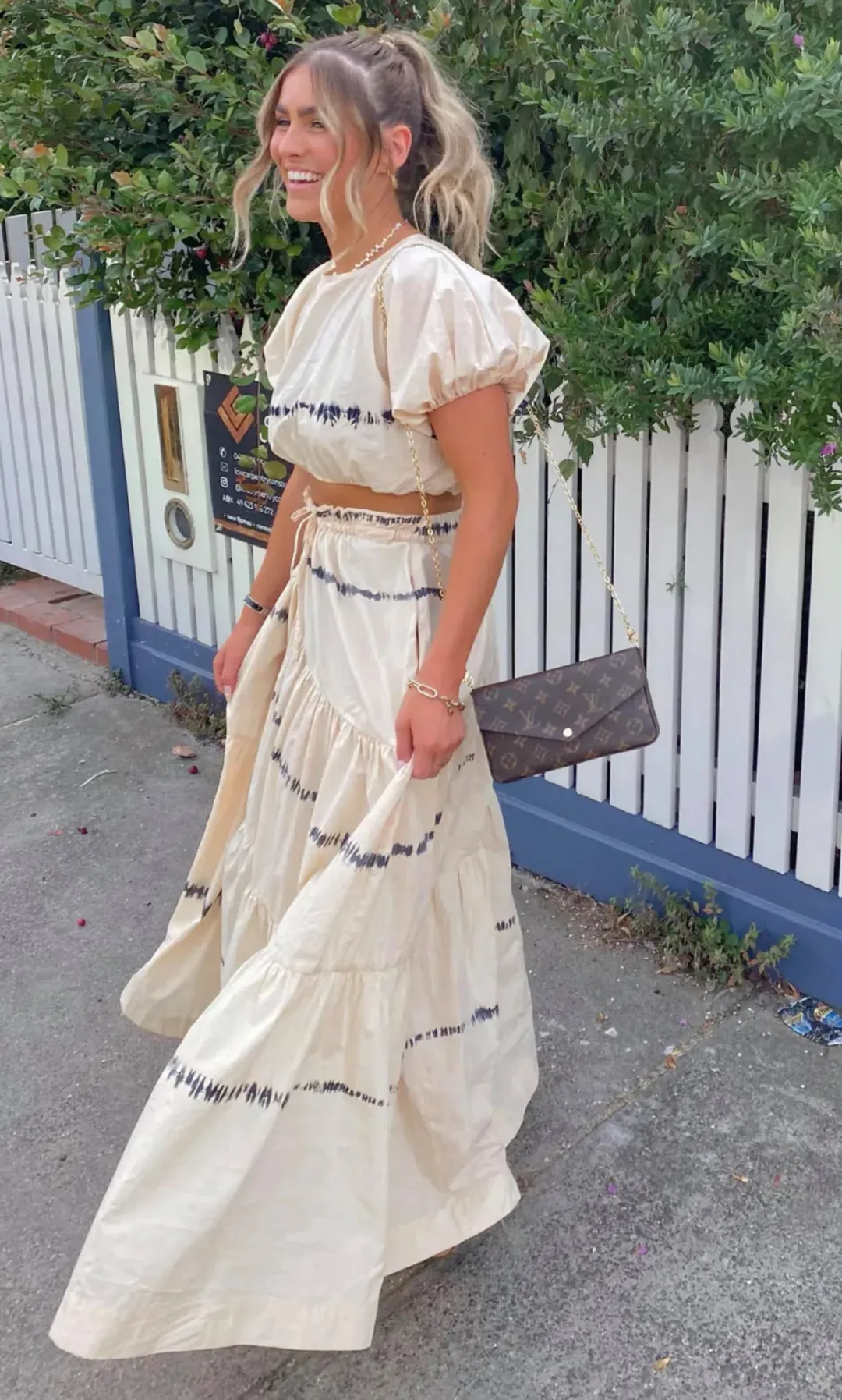 SWF Abode Crop & Skirt Set Cream Size 8 for rent on The Volte - main image