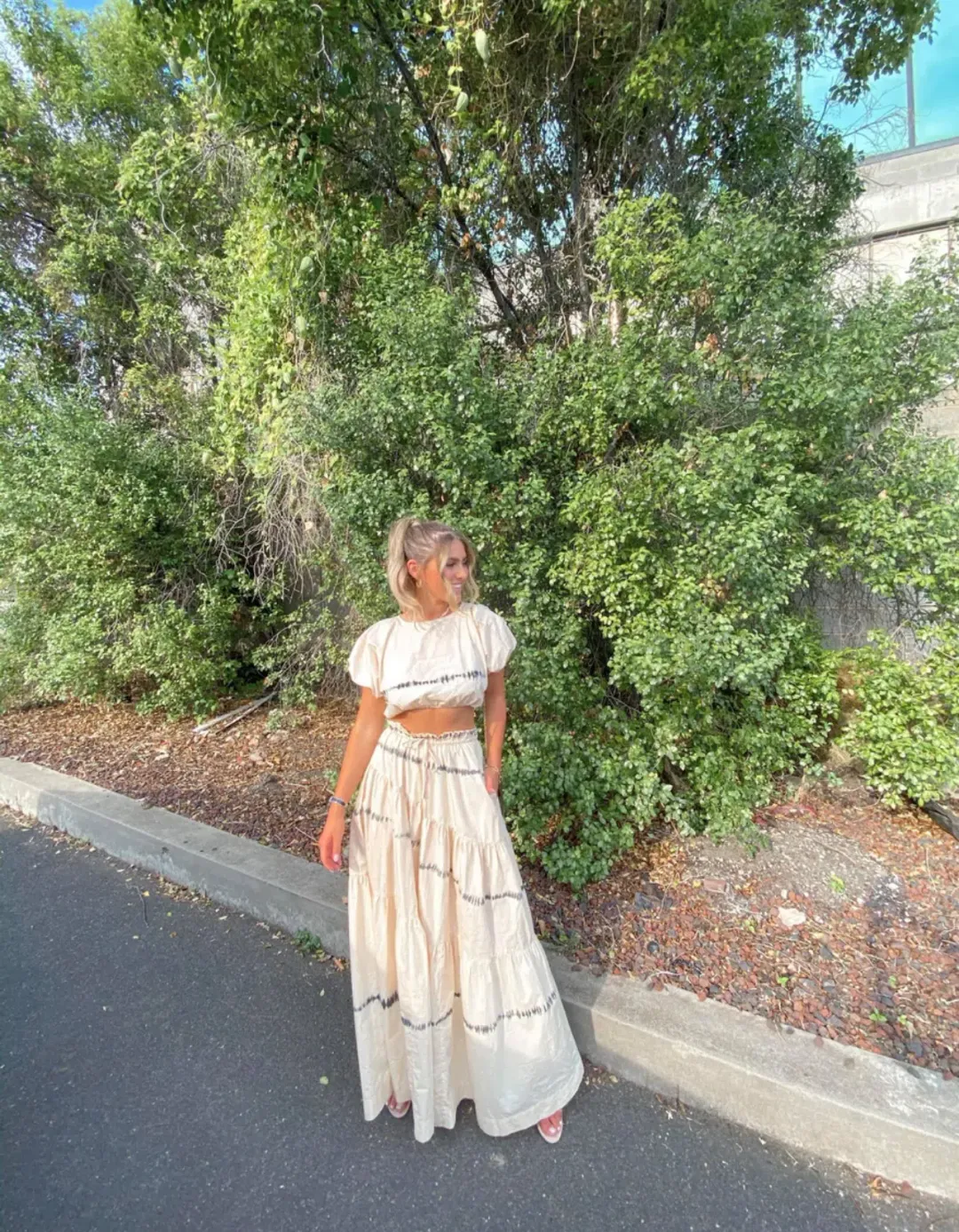 SWF Abode Crop & Skirt Set Cream Size 8 for rent on The Volte - main image