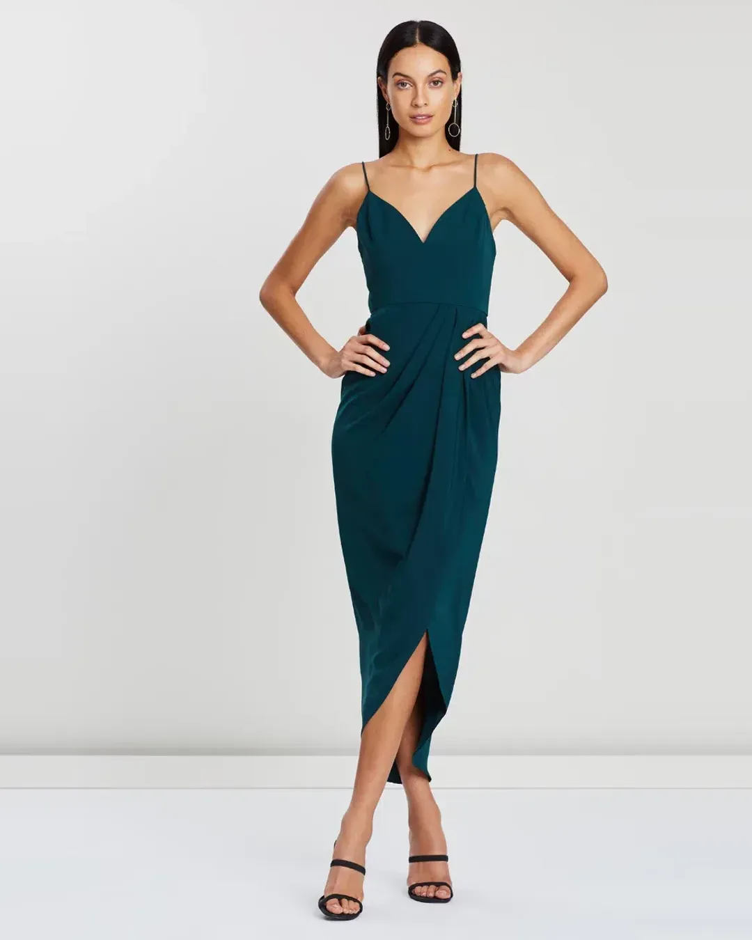 Shona Joy Core Cocktail Dress in Seaweed Green Size 8  for rent on The Volte - main image