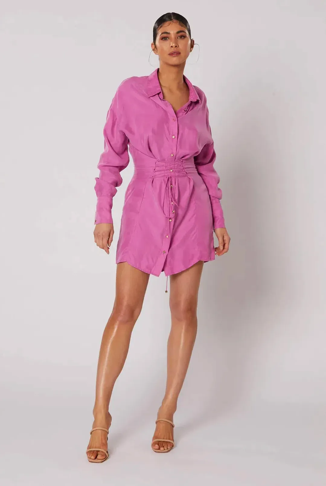 Winona Morado Button-Up Dress Pink Size 8  for rent on The Volte - main image
