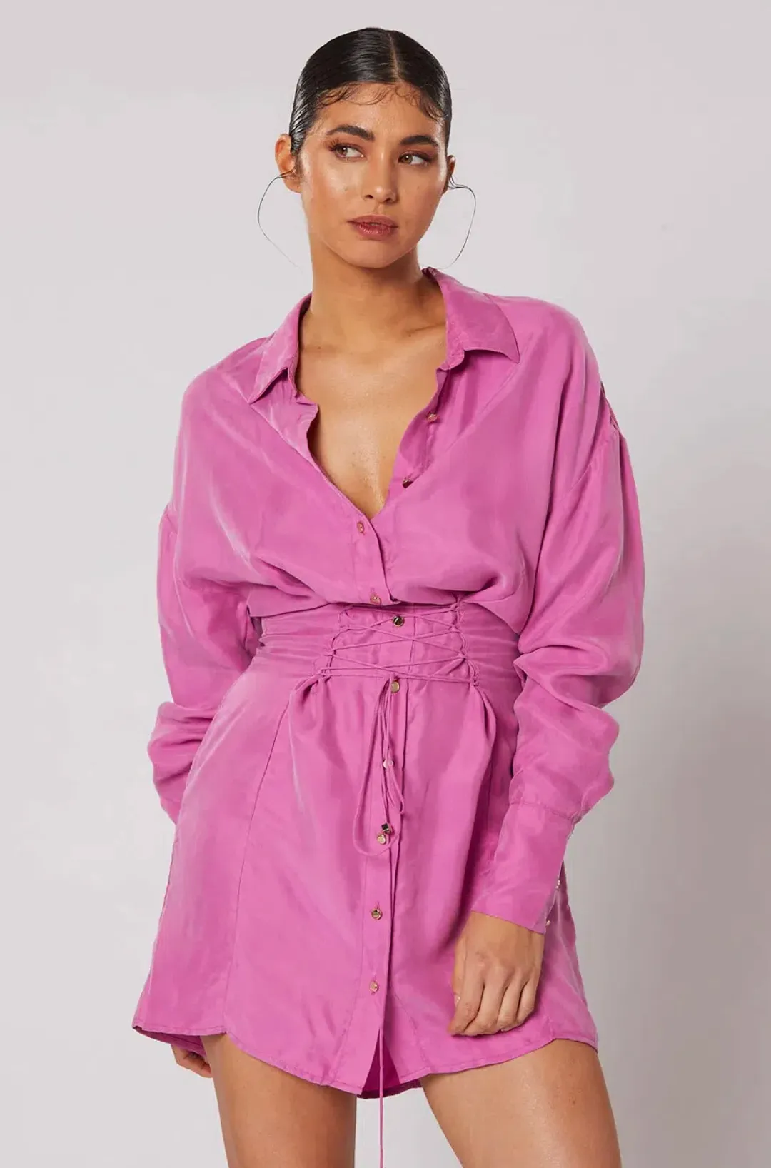 Winona Morado Button-Up Dress Pink Size 8  for rent on The Volte - main image