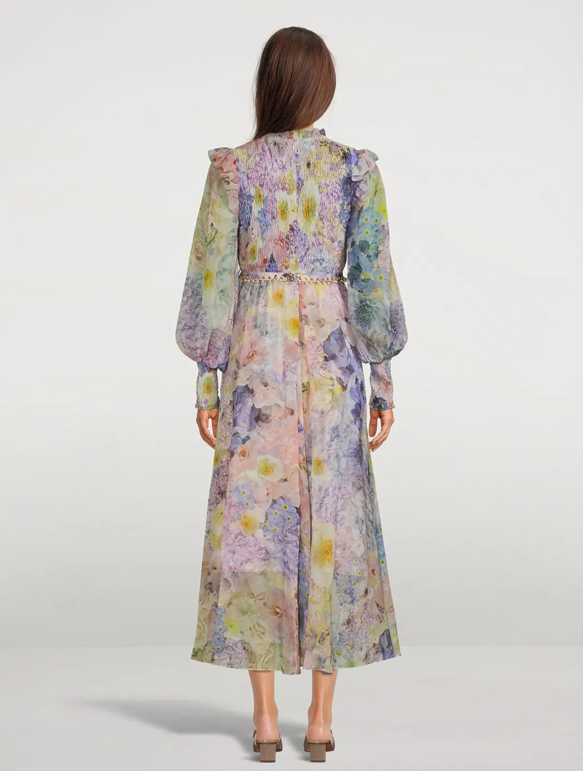 Zimmermann Rhythmic Shirred Midi Dress Floral Size 1 / Au 10 - Image 2