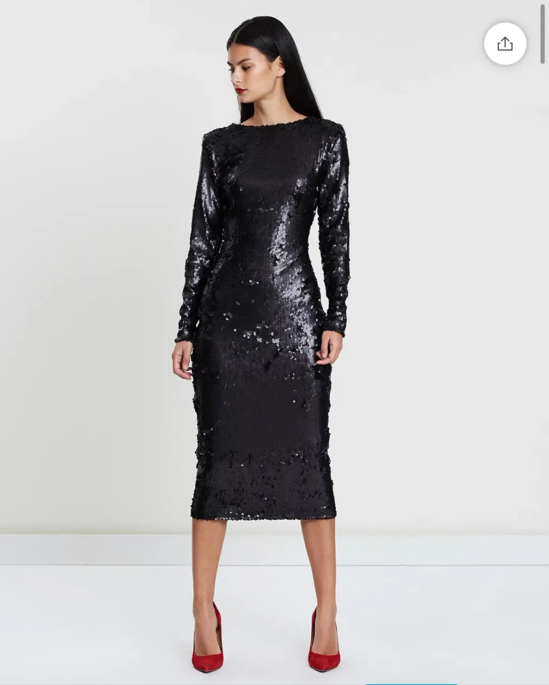 Santina Nicole Sequin Backless Dress Black Size 12 for rent on The Volte - main image