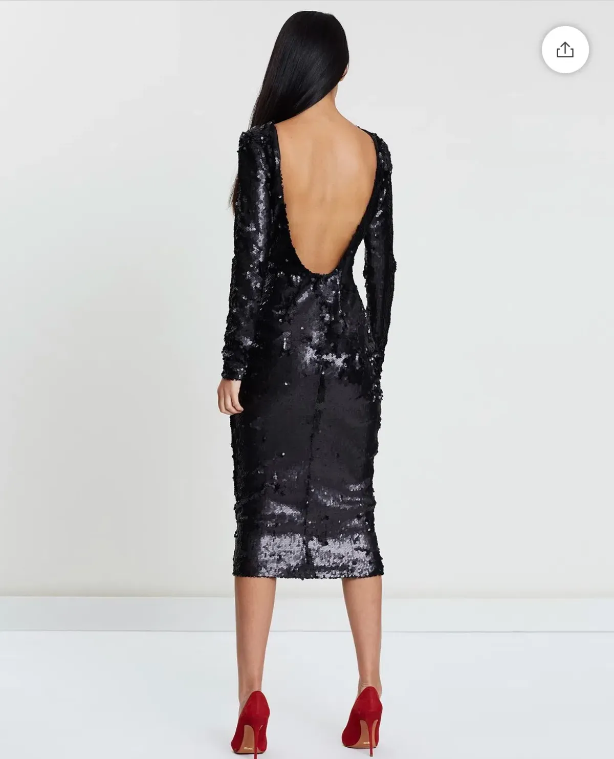 Santina Nicole Sequin Backless Dress Black Size 12 - Image 3
