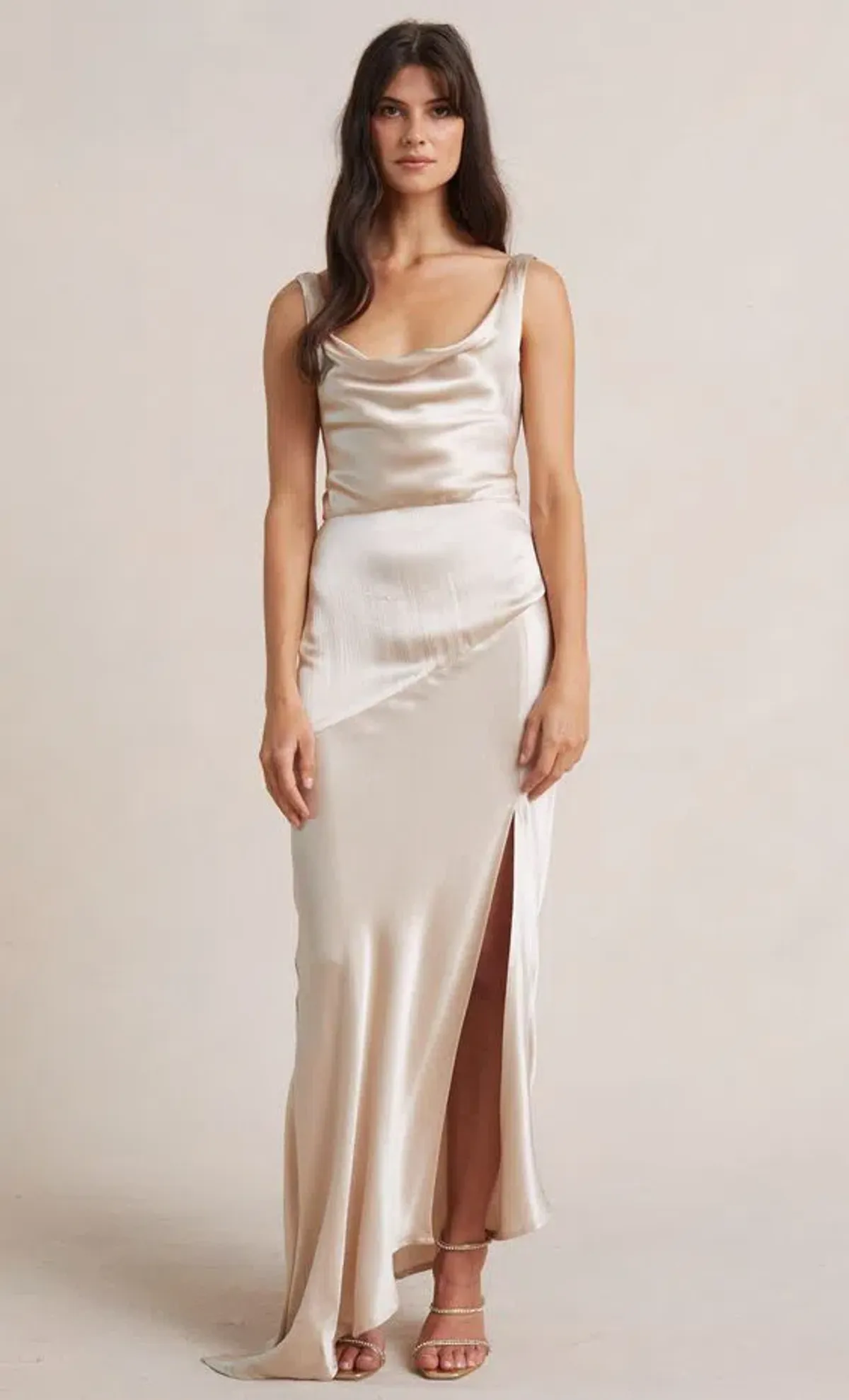 Bec & Bridge Moon Dance Cowl Dress Sand Size 8 - Image 4