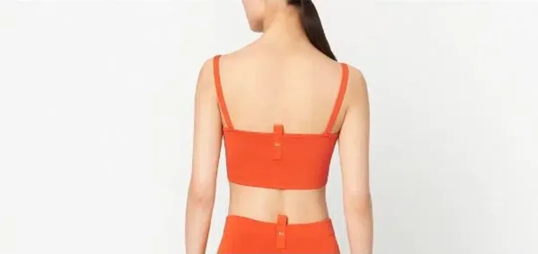 Marc Jacobs Logo Knit Bandeau Cropped Top Orange Size 12 for rent on The Volte - main image