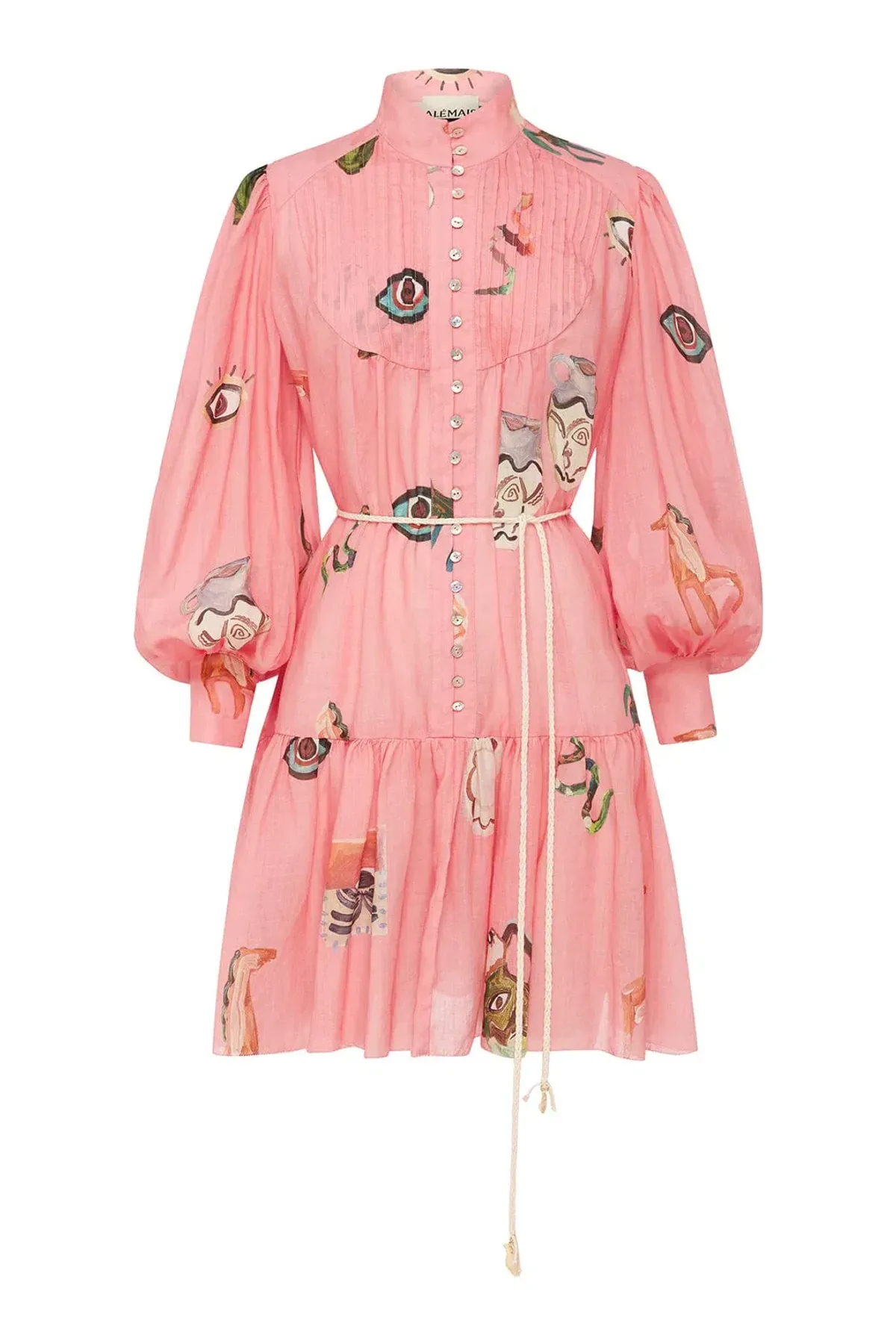 Alemais Cleo Smock Mini Dress Pink Size 10 - Image 3