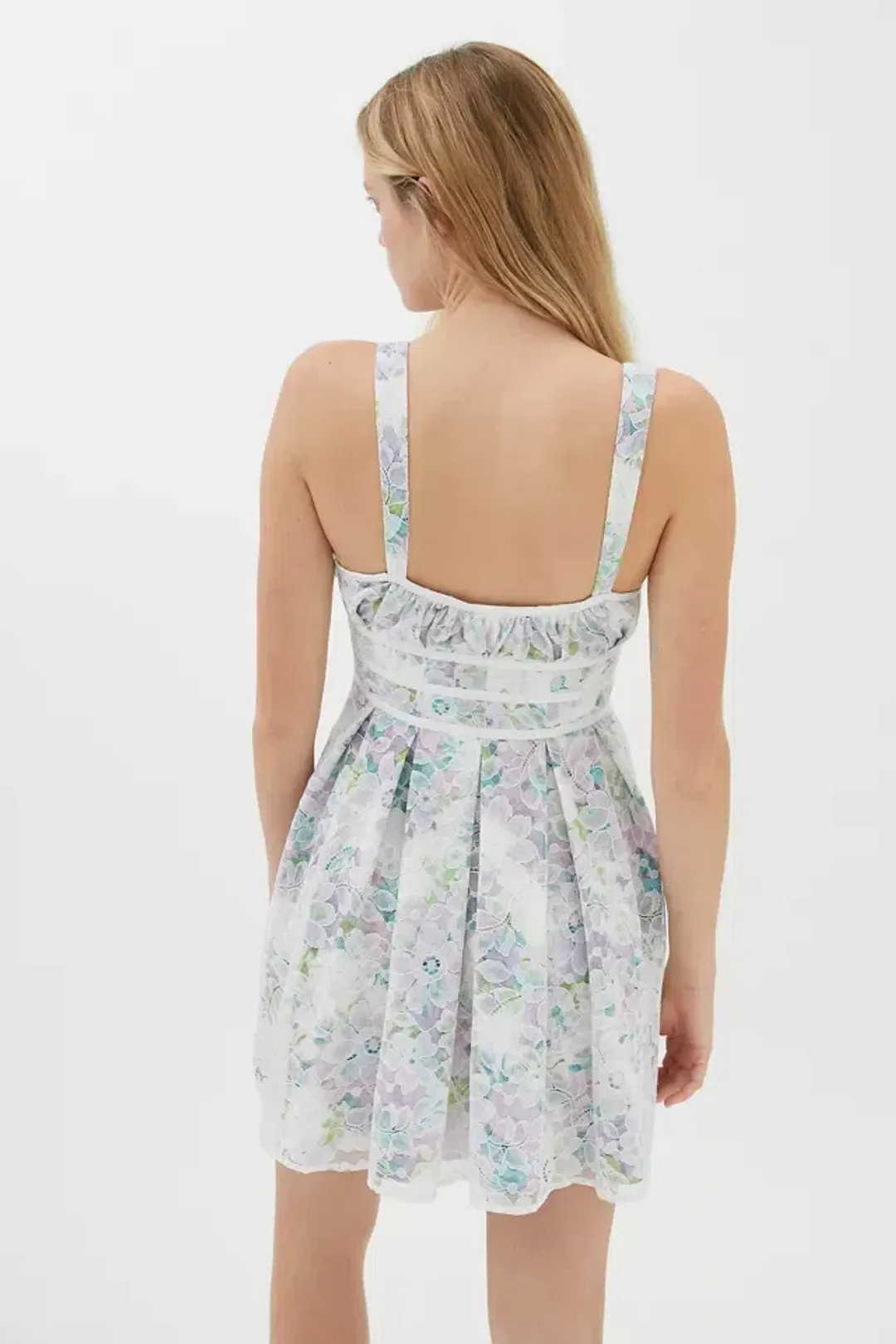 For Love and Lemons Loretta Mini Dress in Ivory Print Size M for rent on The Volte - main image